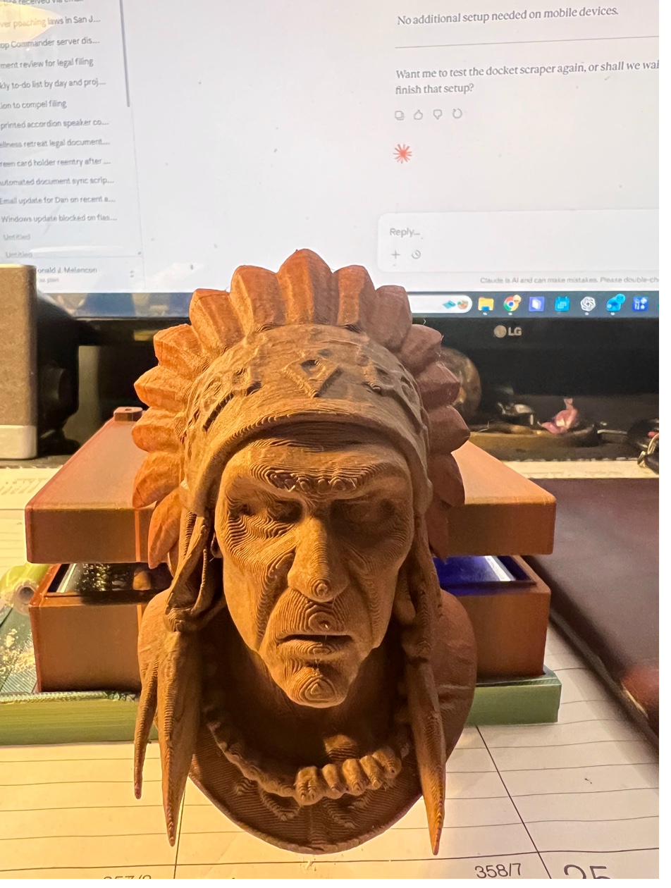Native American Chief Sculpture