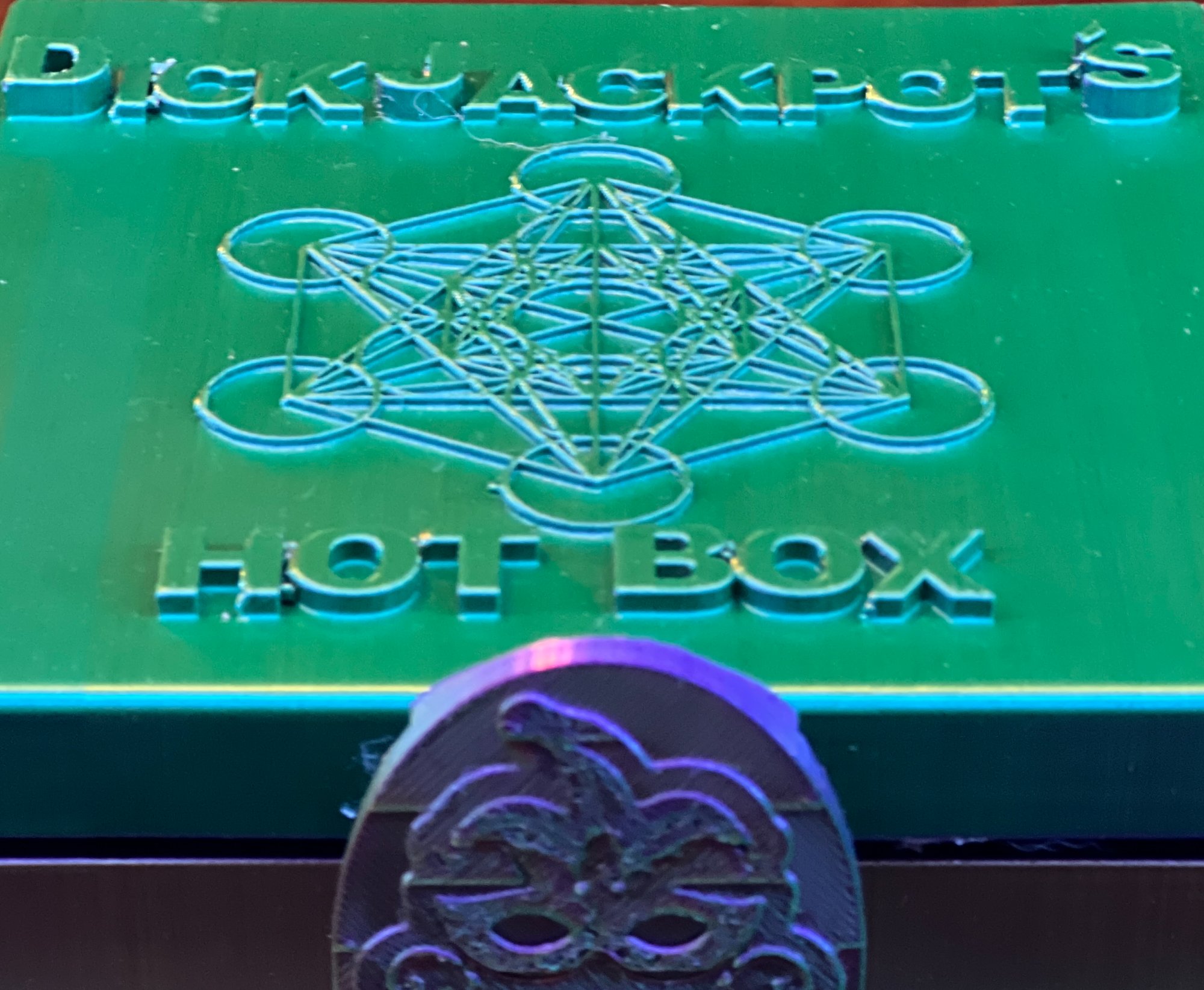 Hot Box - Emerald with Mardi Gras Mask