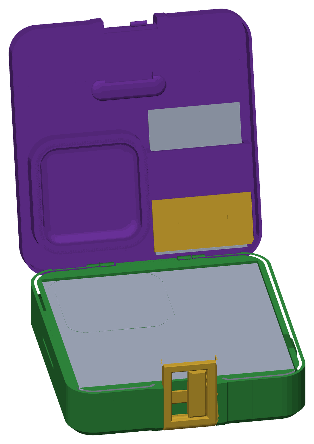 The new Hot Box open: sealed tray, card slot and drawer in the lid, mirror in the base